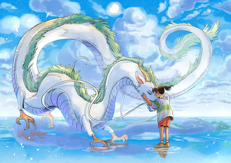 dragon and sea