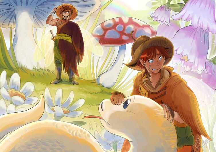 fairy with friend snake